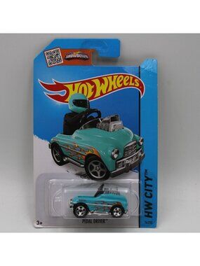 Hot Wheels Pedal Driver Car Blue Flames 2015 HW City Surf Patrol 74/250
